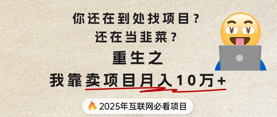蟆城网赚–你还在到处找项目？还在当韭菜？重生之我靠卖项目月入 10 万+，曾经我也是个失败者。+-蟆城传奇源码网